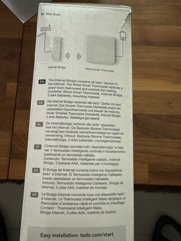Nowy przewodowy termostat Tado Starter Kit V3+ Gw24m