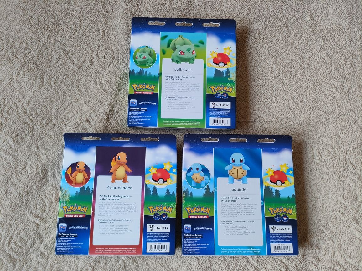 Pokemon TCG Pokemon Go - 3 zestawy: Bulbasaur, Charmander, Squirtle