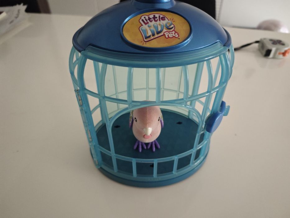 Brinquedo pássaro com gaiola