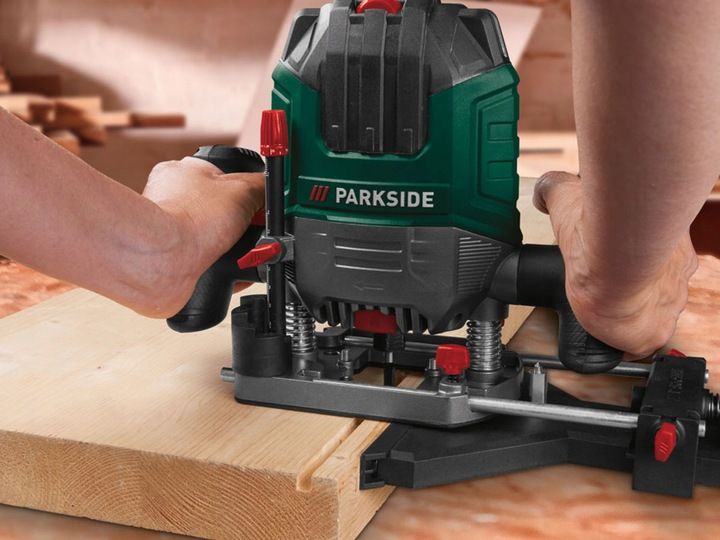 Frezarka Górnowrzecionowa Parkside 1200 W + Frezy Duży Zestaw