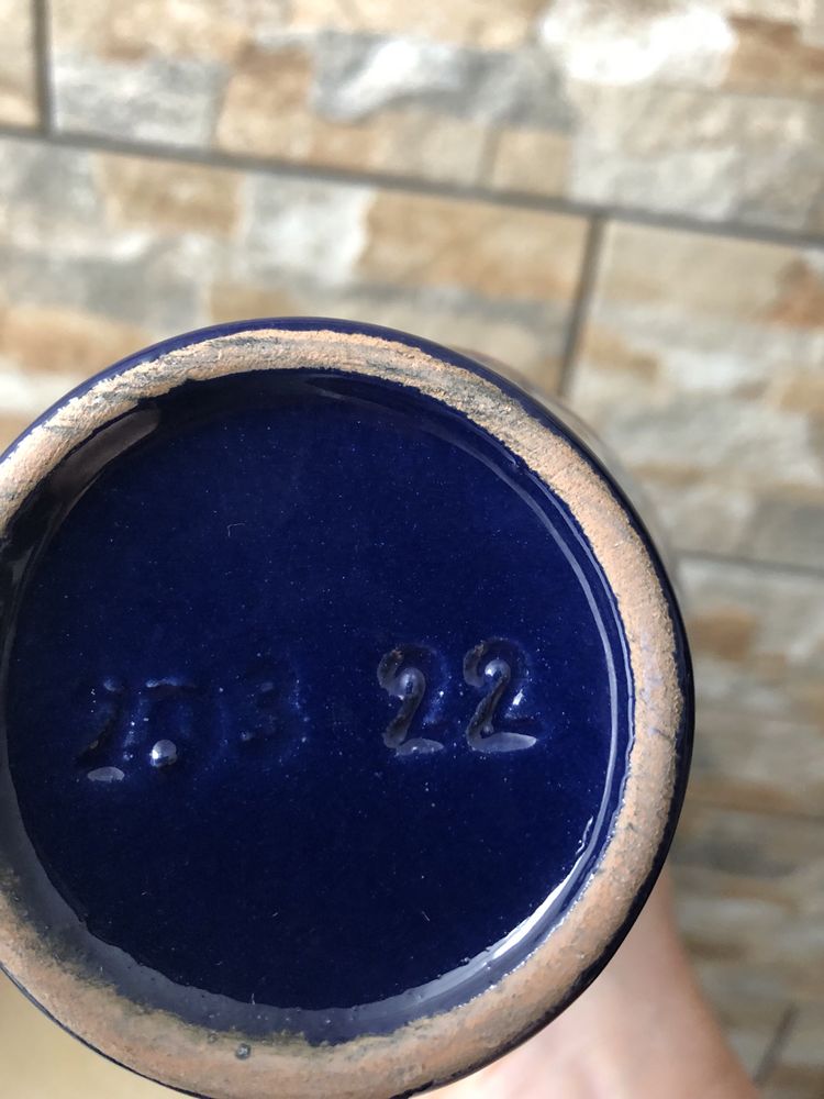 Stary dzbanek wazon niebieski ceramika niemcy