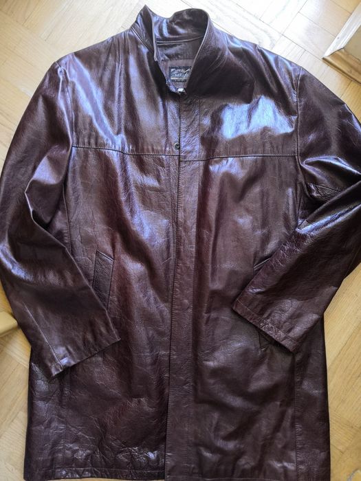 Skórzana kurtka męska brązowa