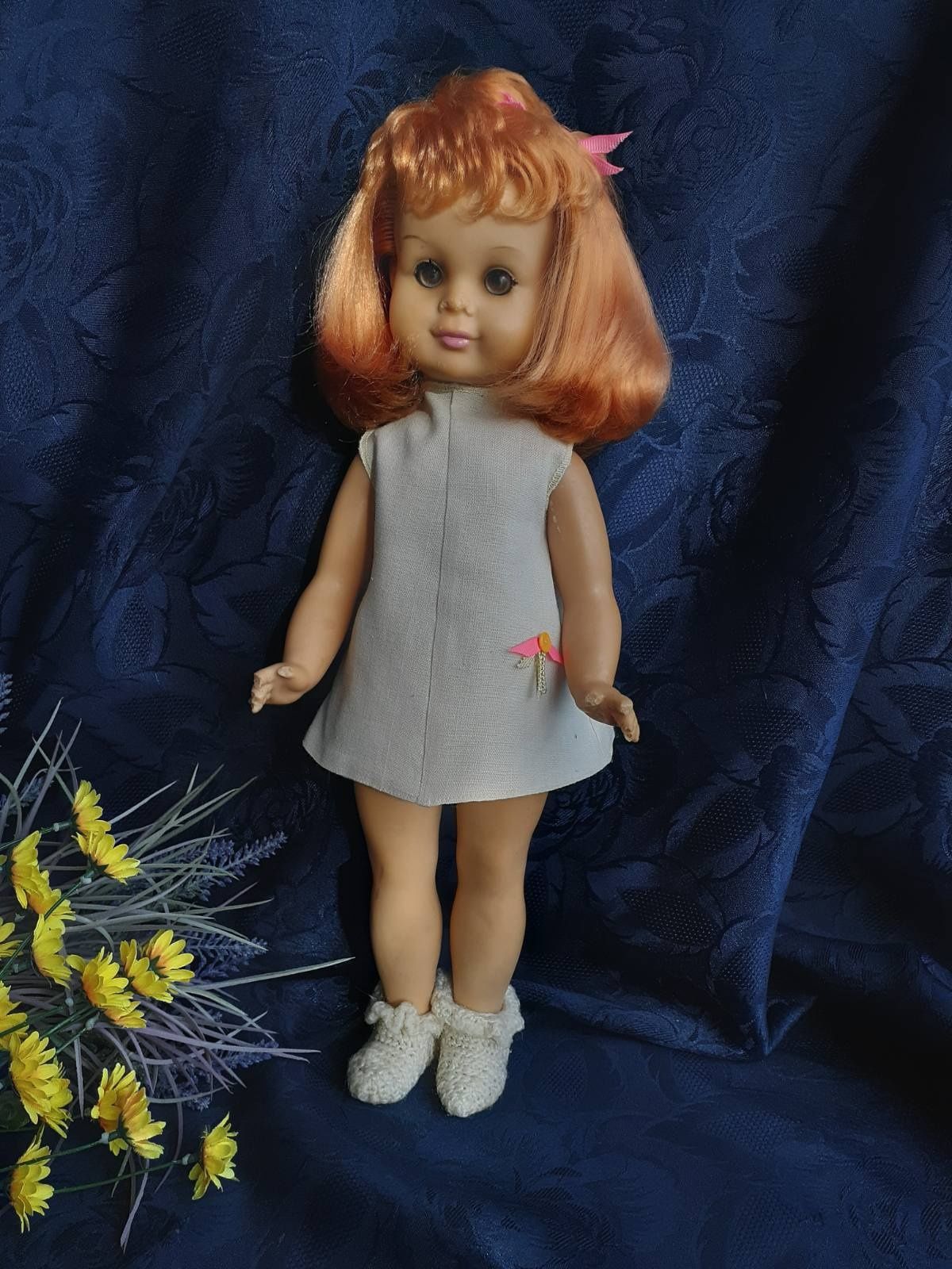Кукла ГДР Sonne, 70-е винтаж Сонни 50 см, + платье и туфельки