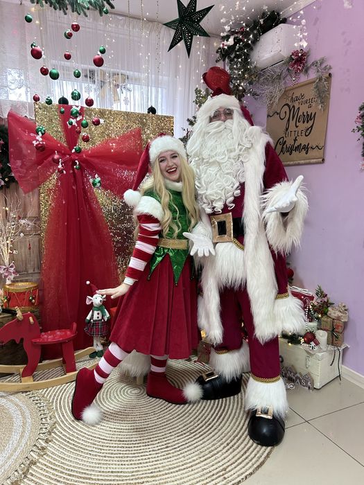 Новорічне експрес привітання Санта Клаус Ельф Дід Мороз та Снігуронька