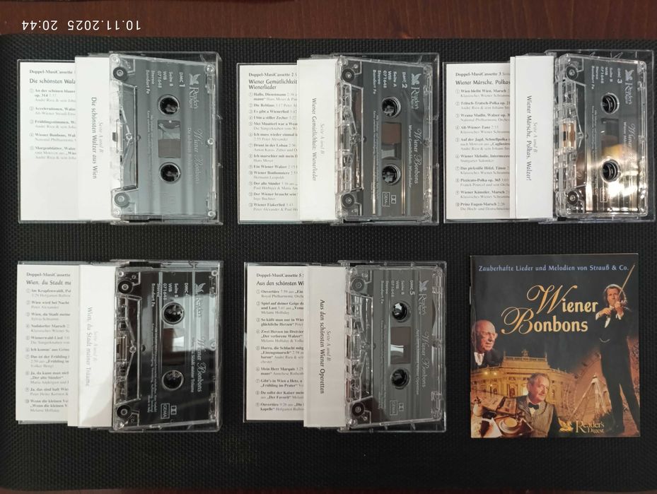 Kasety audio dla kolekcjonera 5 szt. komplet Andre Rieu itp.