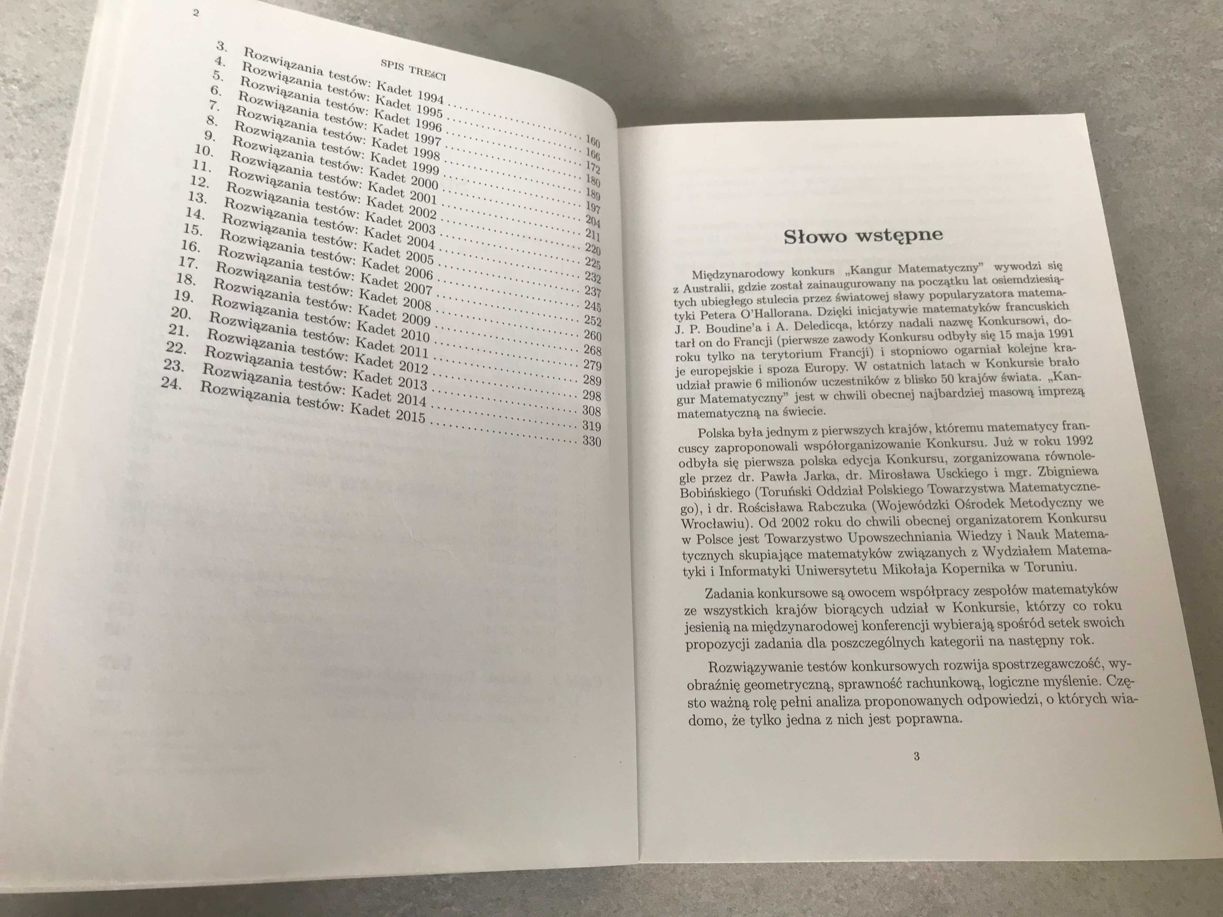 Kangur matematyczny (lata 1992 - 2015) - Kategoria Kadet