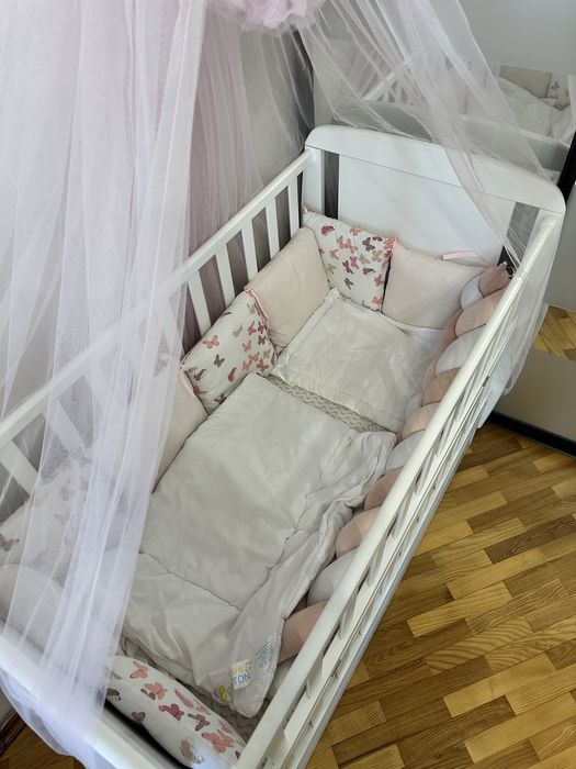 Дитяче ліжко (ліжечко) з матрацом та комплектом постілі