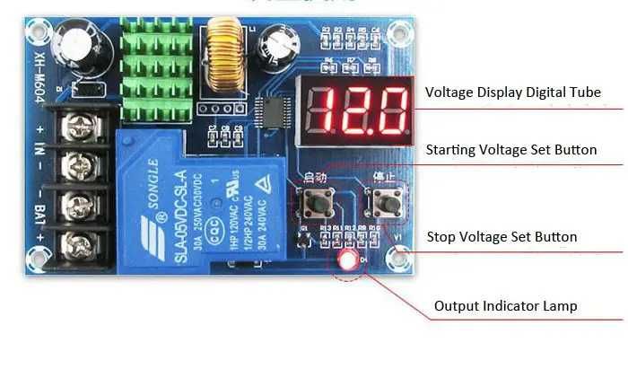 XH-M604 Модуль управления зарядом для Pb, LiFePO4, li-ion 6-60v до 30A