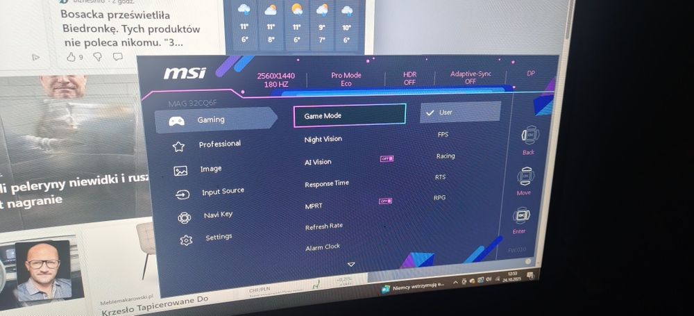 Monitor MSI MAG 32CQ6F 31'5 2K