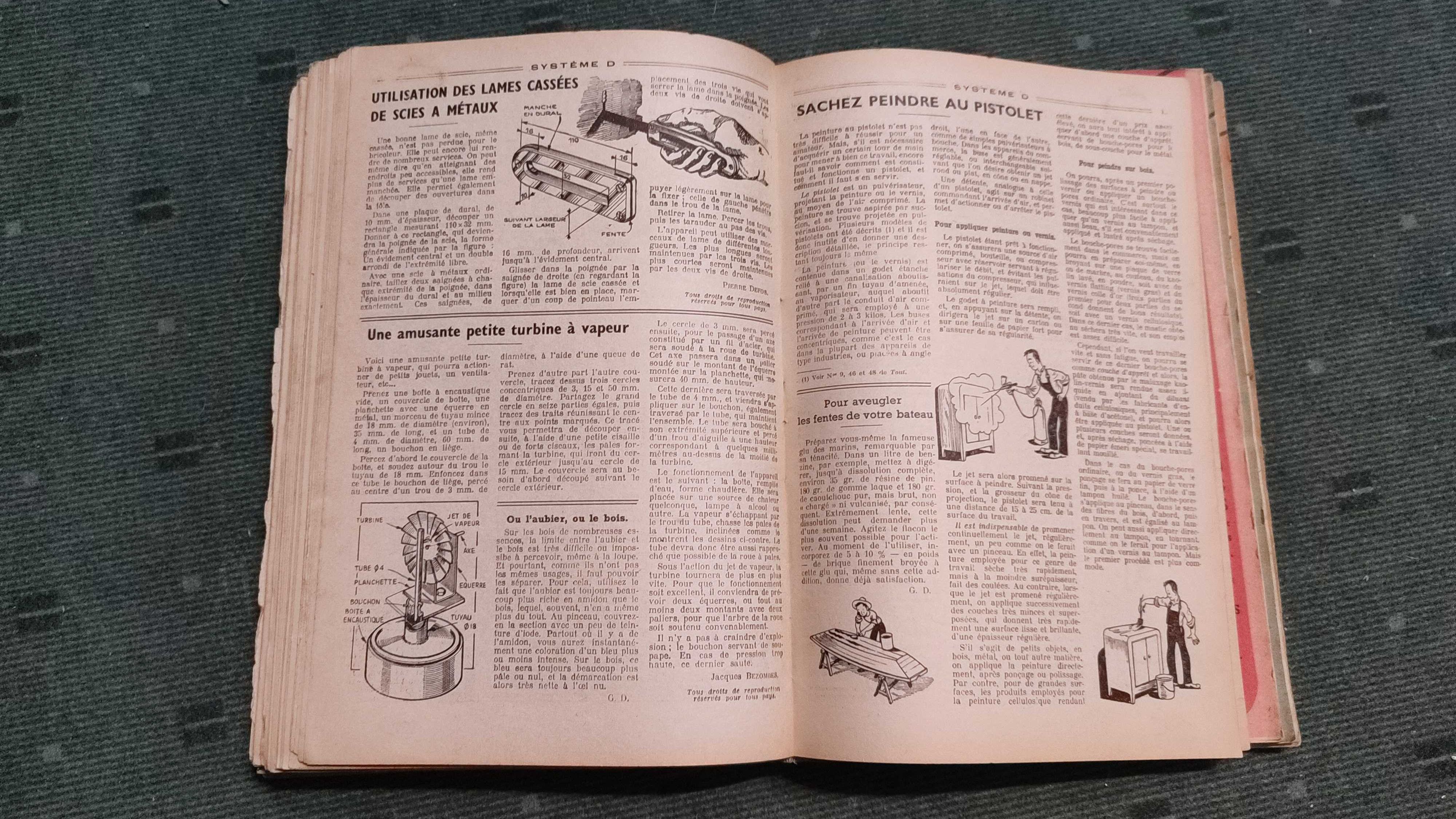 12 Revistas antigas de Bricolage TOUT LE SYSTEME "D" - 1951