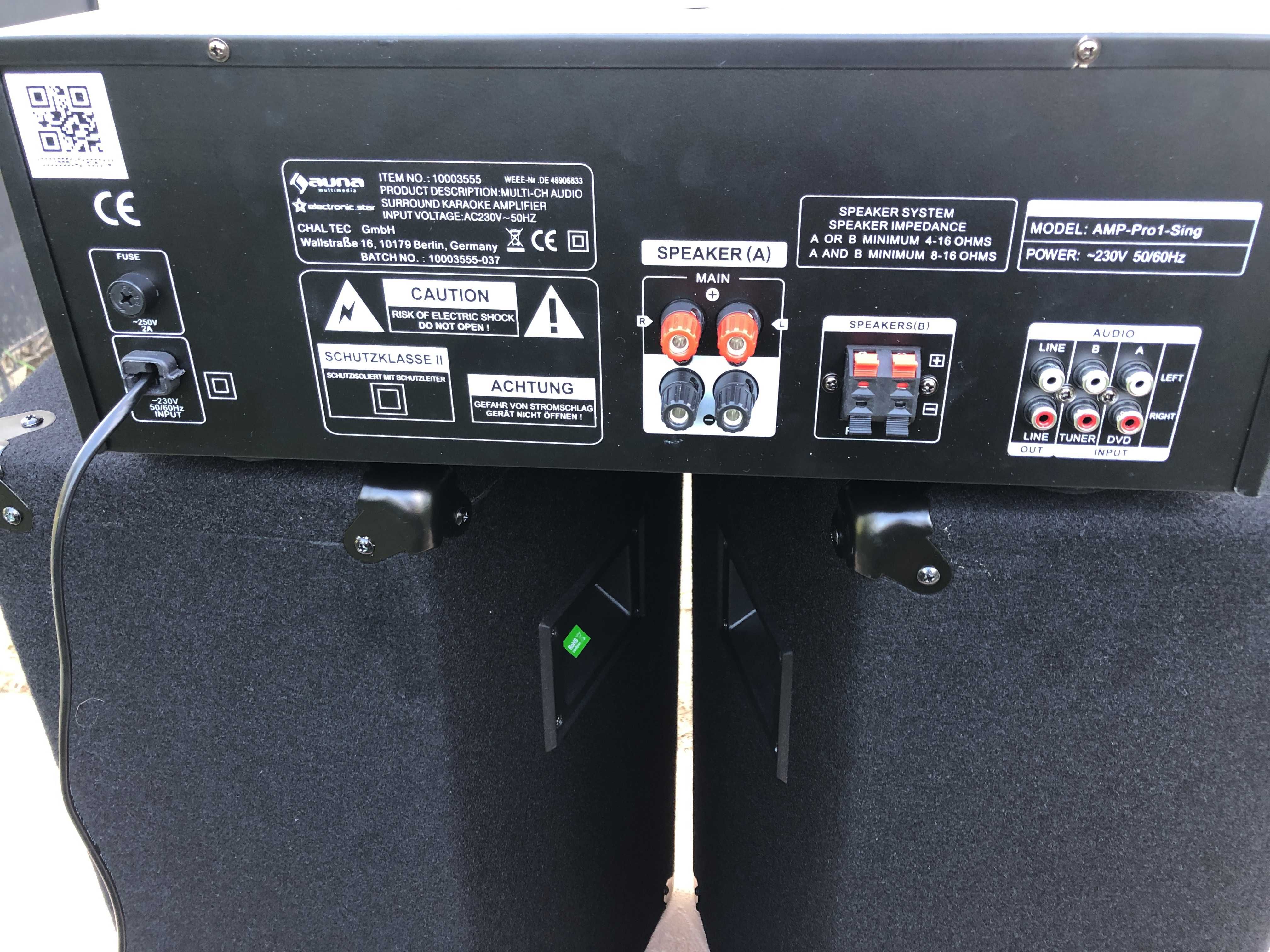 Kolumny estradowe Dibeisi Q1001 + wzmacniacz Auna AMP-Pro1-Sing