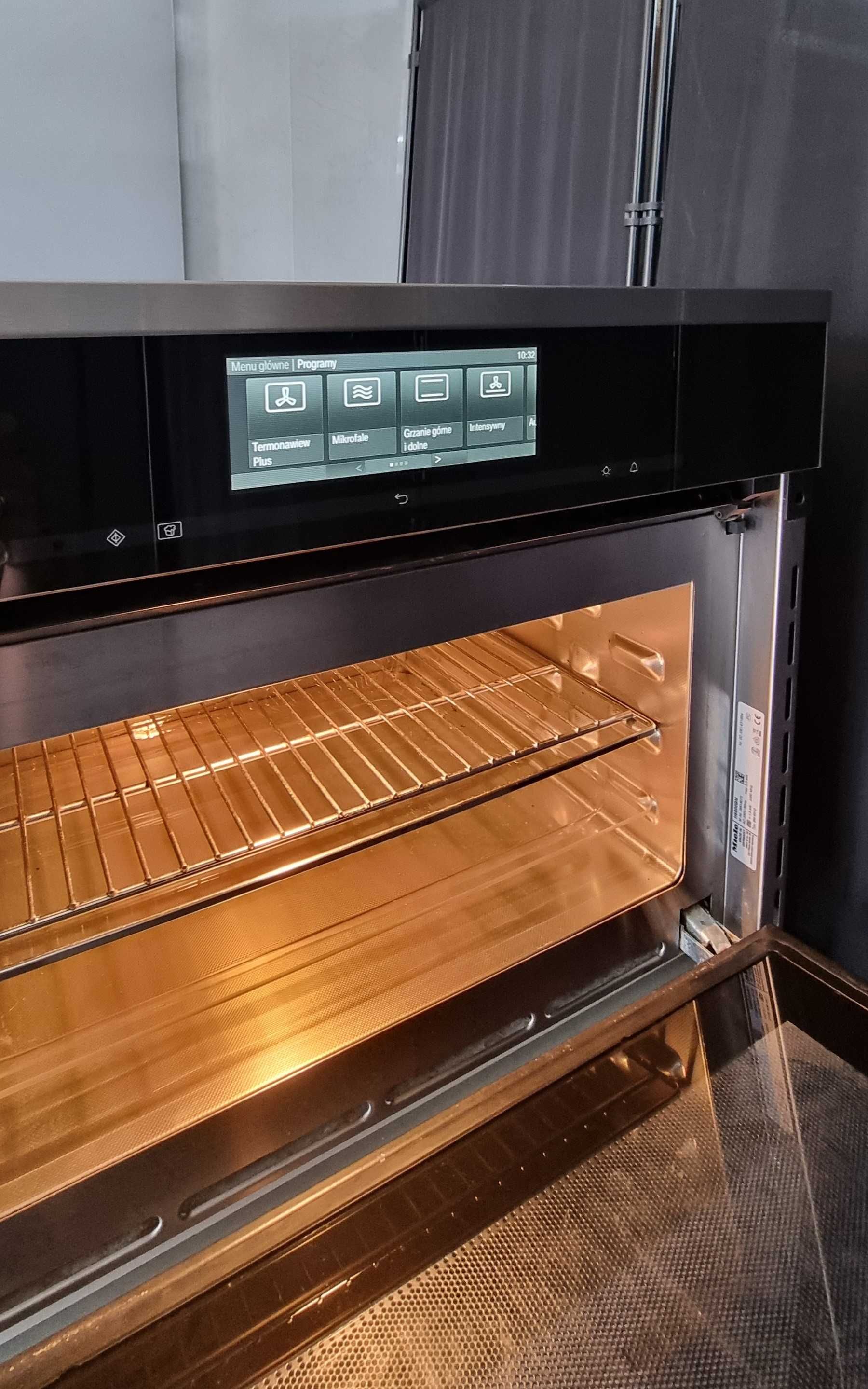 Piekarnik 2w1 z funkcją mikrofali Miele H 6800 BM, LCD, CleanGlass