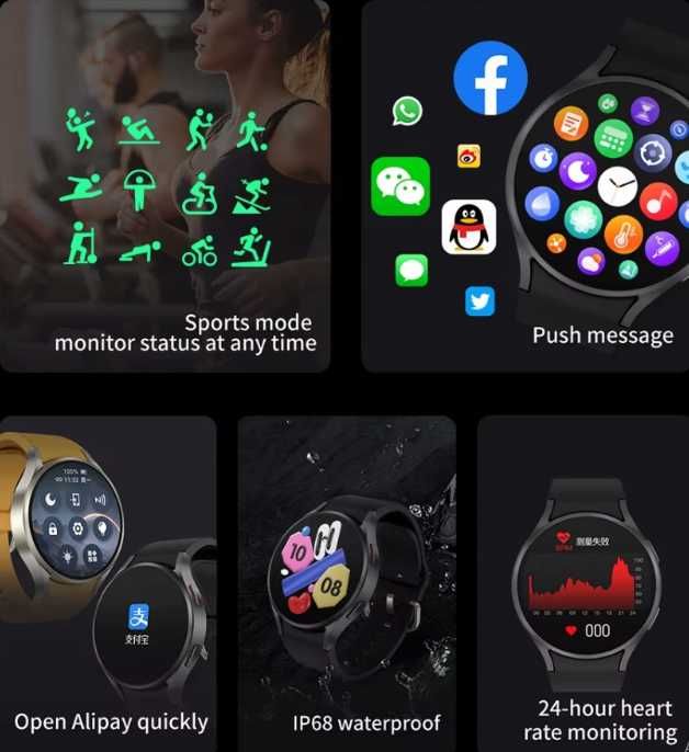 Smartwatch M10 Asystent Głosowy, Tętno,Krokomierz,Ekran 1.39" ttst1474