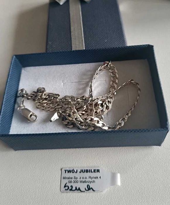 Srebrny łańcuszek, 55cm, 10.57g, próba 925, Basic, chain, biżuteria