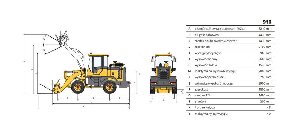Ładowarka kołowa Günstig 916, 1600kg 4x4 przegubowa