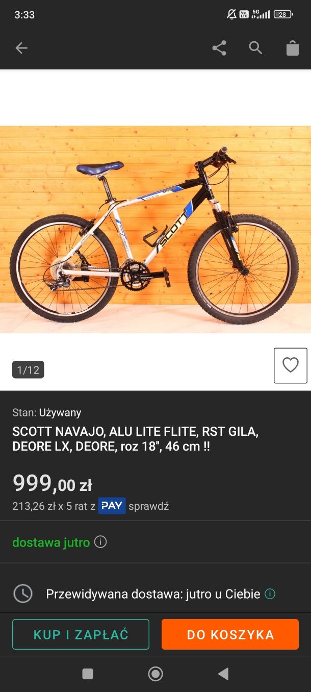 Sprzedam rower Scott navajo MTB 26cali
