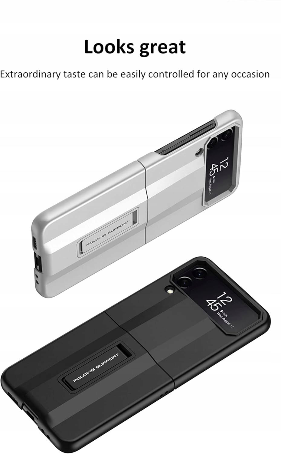 Etui z Zawiasem i Podstawką do Samsung Galaxy Z Flip 4 5G zielone