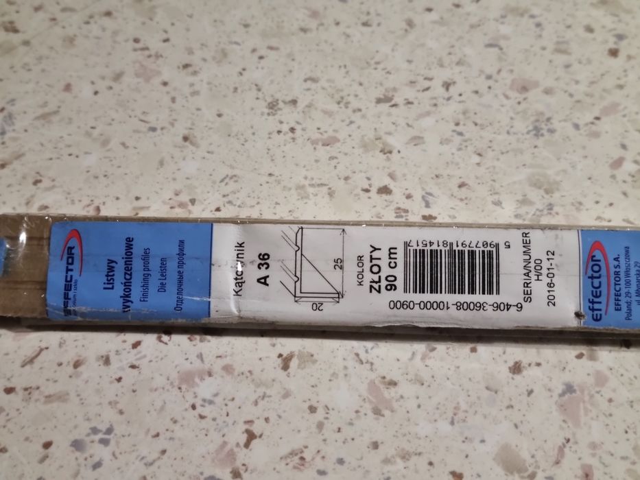 Listwa wykończeniowa kątownik A 36 Kolor złoty 90 cm