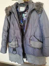 Жіноча зимня куртка Mishele, сіра зі вставками, розмір 52