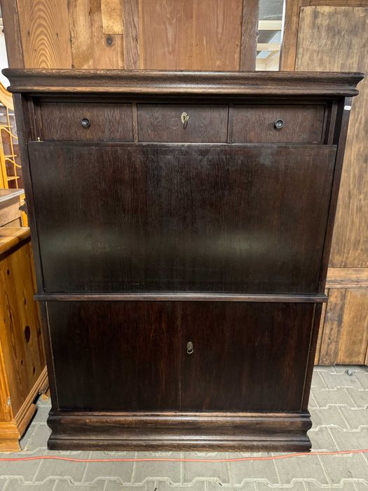 Sekretera drewniana sekretarzyk dębowy szafka drewniana