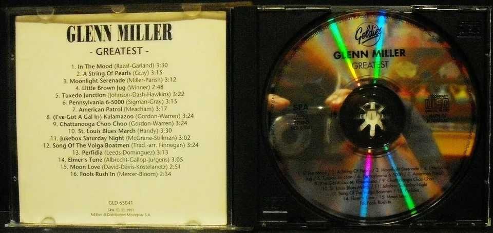 Glenn Miller - Greatest - CD - Goldies - 1991 - made in Portugal