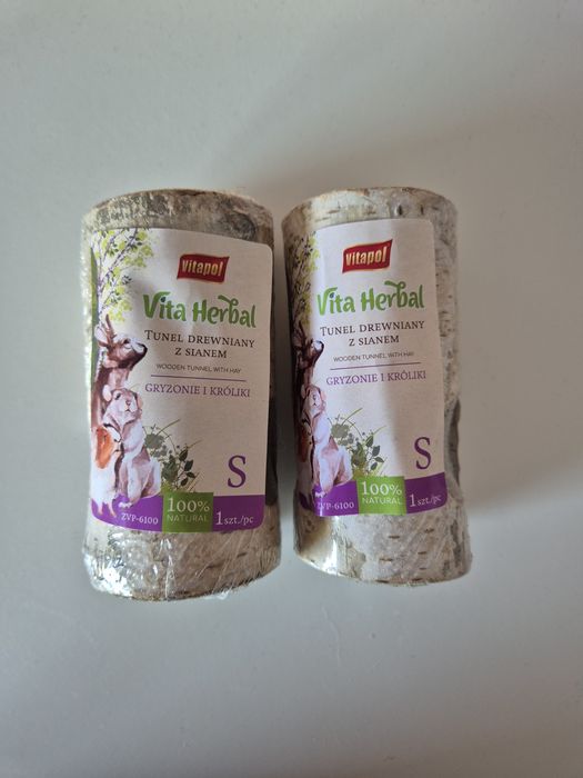 Zestaw 2 tuneli vitapol rozmiar S vita herbal tunel drewniany z sianem