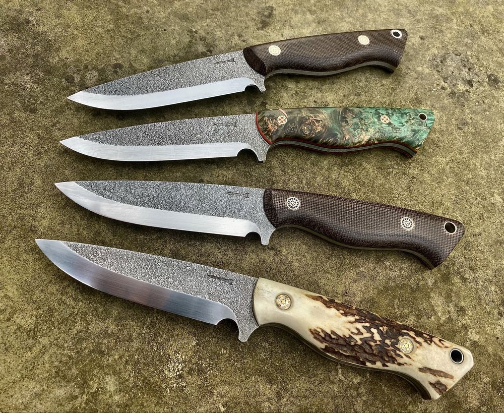 Nóż ręcznie robiony bushcraft survival stal d2 drewno handmade