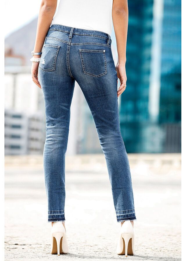 bonprix jeansy spodnie jeansowe skinny cygaretki kieszenie 38 vv