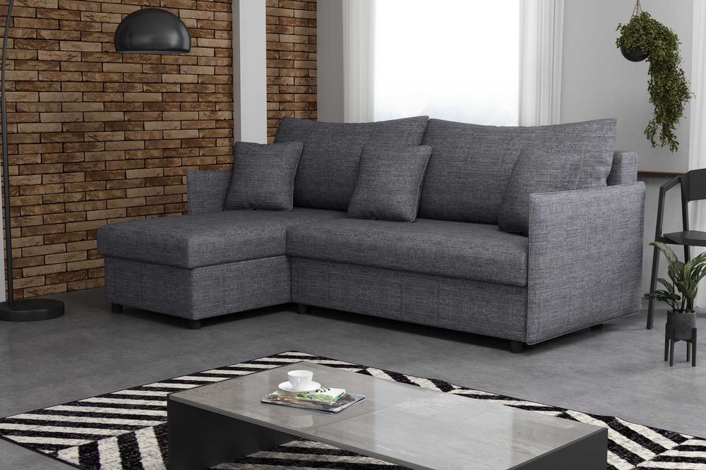 Narożnik rozkładany Młodzieżowy Wypoczynek Kanapa 2xpojemnik Sofa