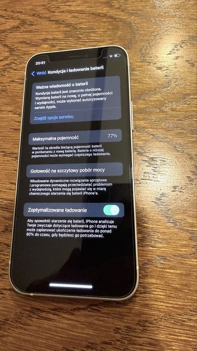 Iphone 12 mini  bialy bateria 77%