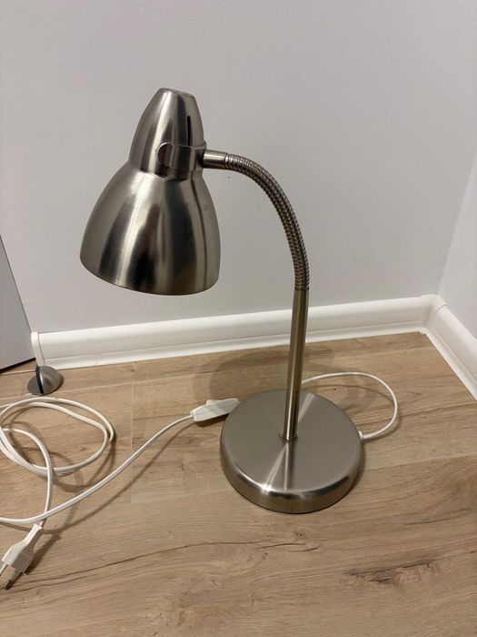 lampka biurko nocna srebrna