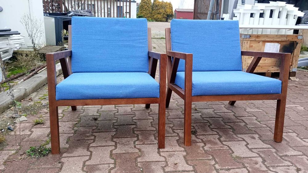 Fotel biurowy Lis-a lata70 niebieski krzesło  fotele krzesła biuro dom