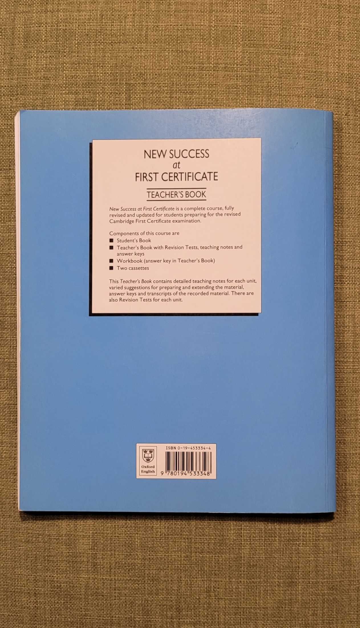 New Success at First Certificate. Teacher's Book, R. O`Neill