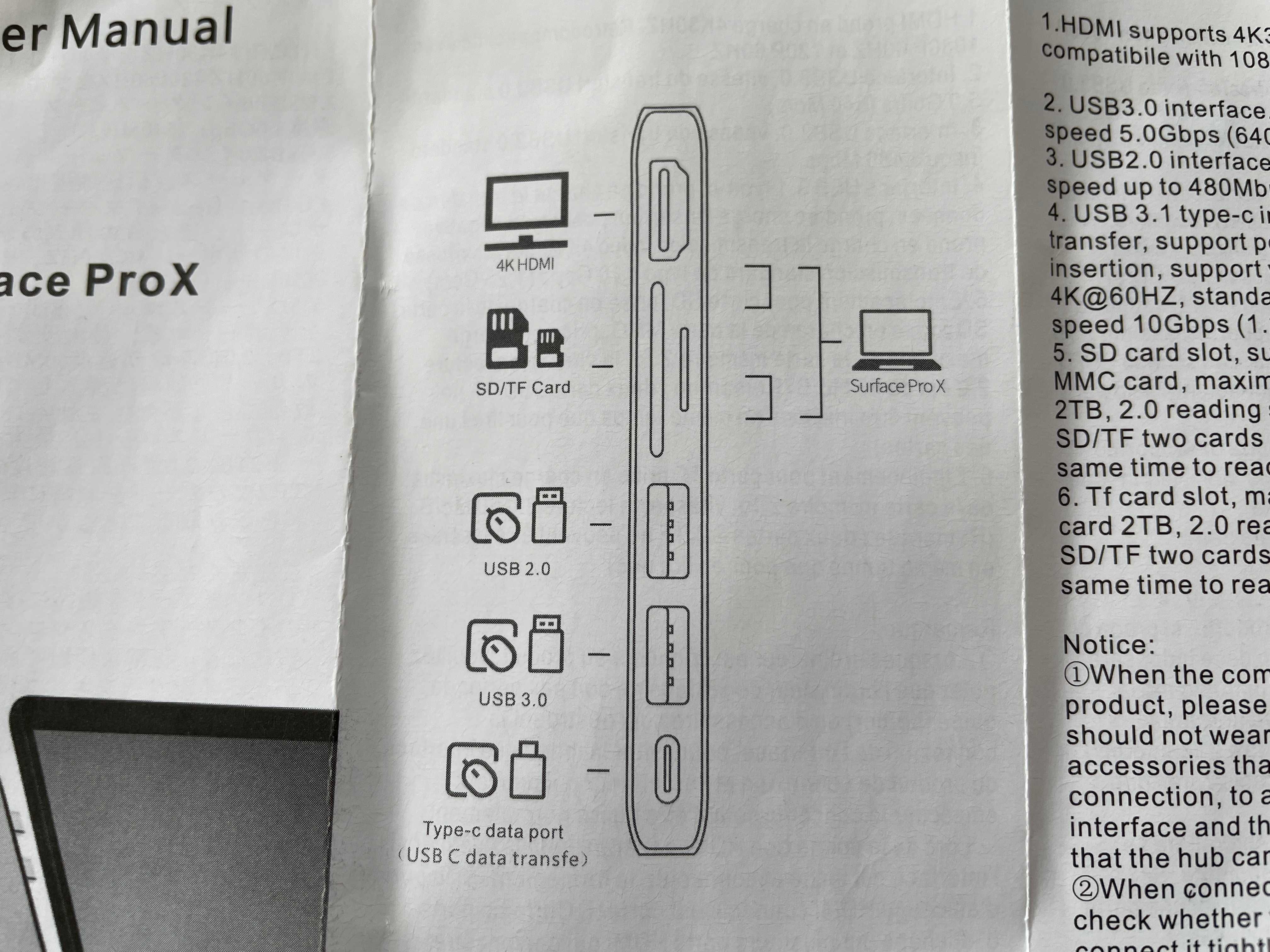 Hub Adapter Przejsciowka 6w1 Do Surface Pro X HDMI USB 3.0 Jaworzno.