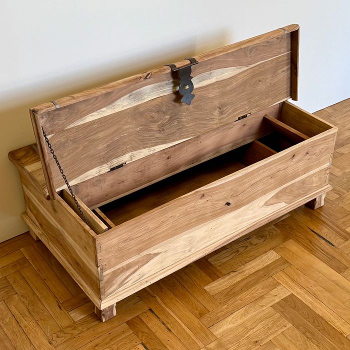 stara skrzynia kolonialna kufer stolik kawowy ława drewno vintage