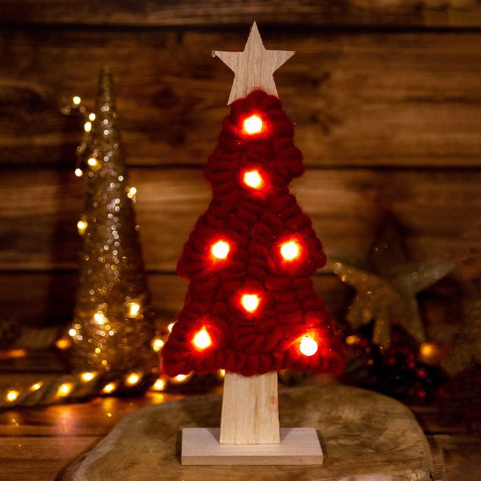Choinka dekoracyjna LED drewniana 40 cm DEKORACJA OZDOBA BOŻE NARODZEN