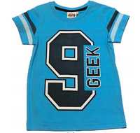 T-shirt chłopięcy Geek niebieski 98