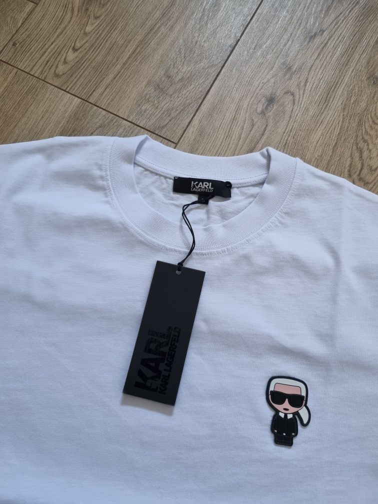 T-shirt/koszulka biała męska Karl Lagerfeld - rozmiar XL - NOWOŚĆ