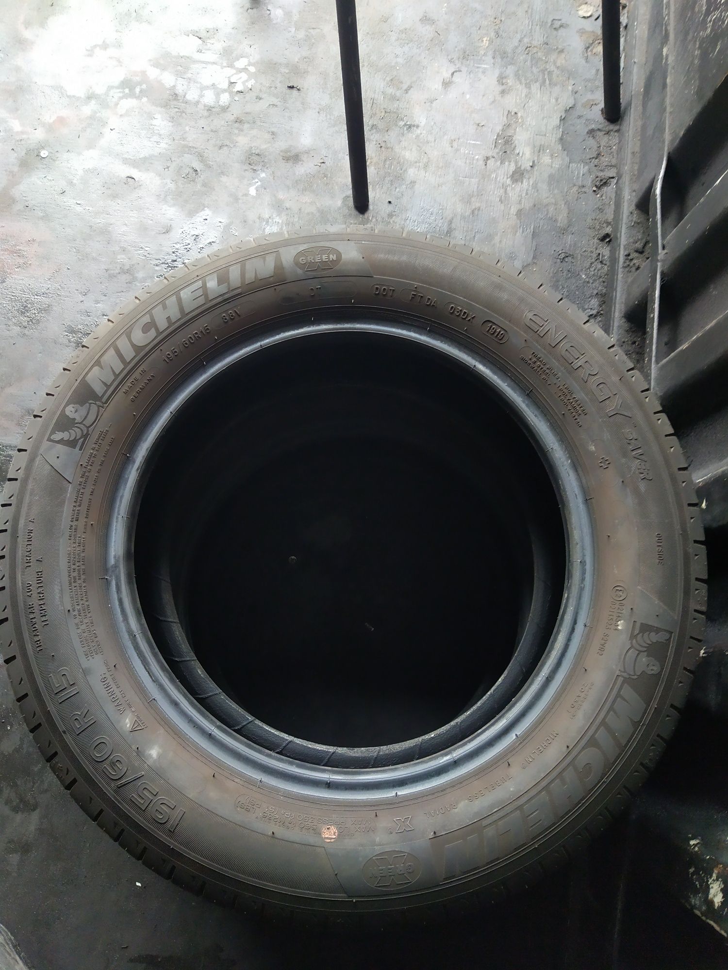 Резина літня,195.60.15.MichelinEnergy,19р, Германія,6.2мм.5.5 мм.