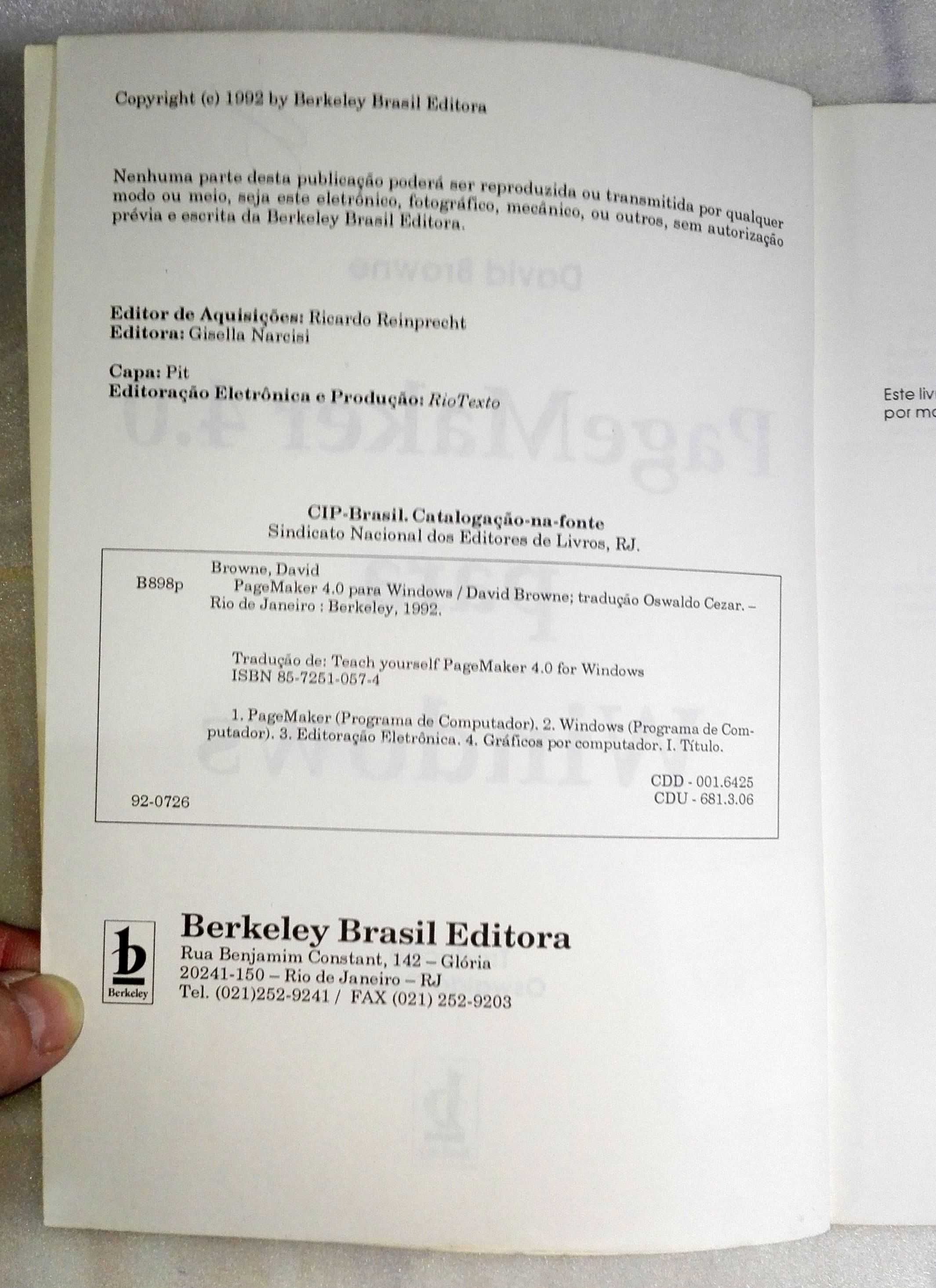 Livro PageMaker 4.0 para Windows