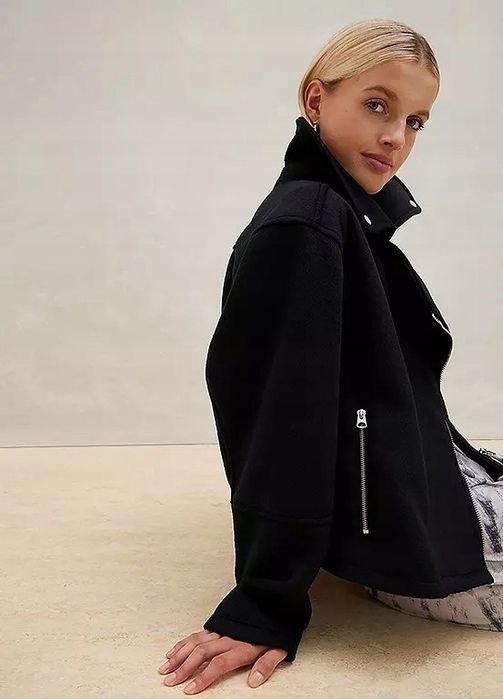 B.P.C kurtka czarna ramoneska w optyce wełny ^44