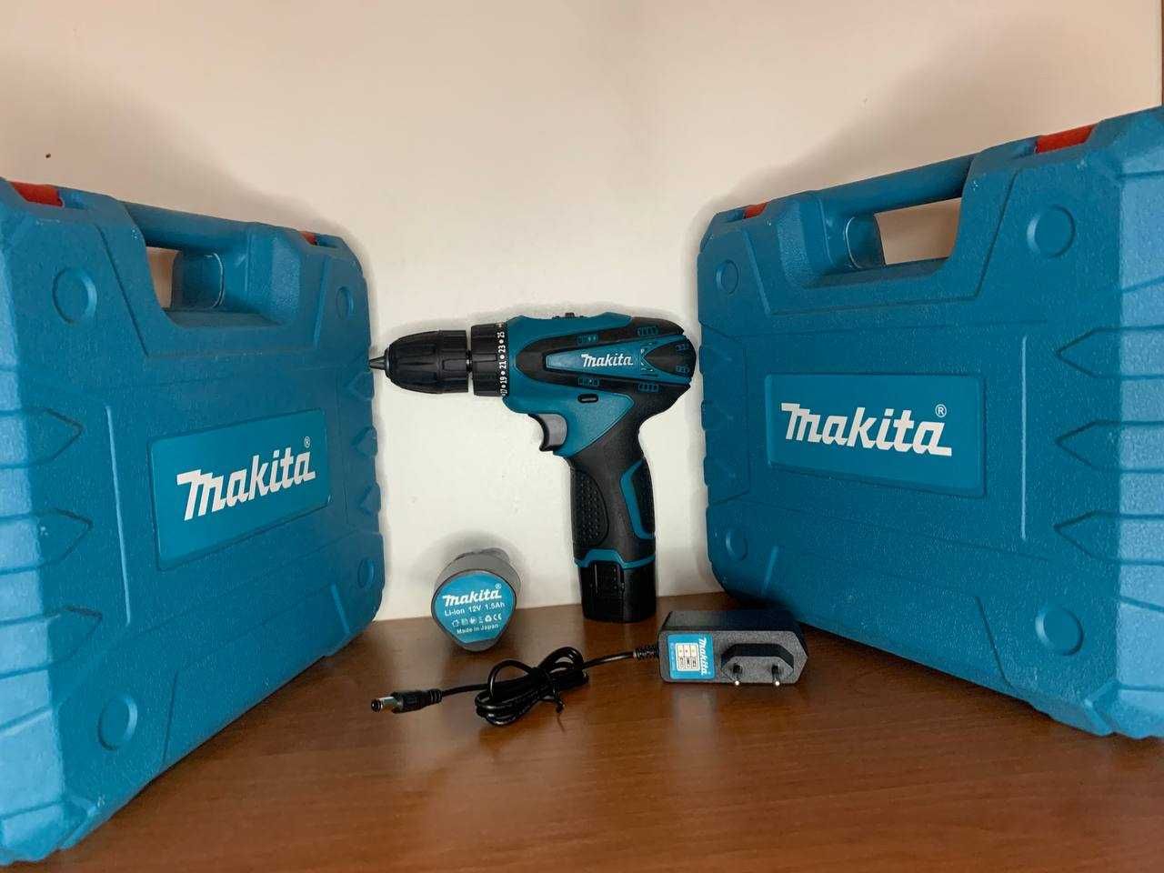 Акумуляторний шуруповерт makita DF330DWE 12V з набором біт+ кейс