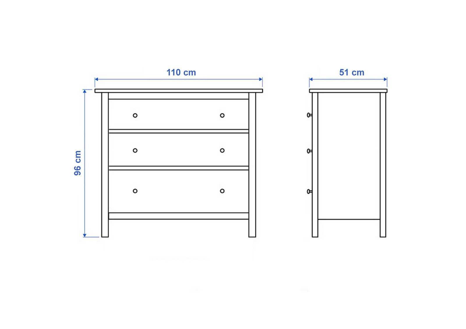 Cómoda IKEA HEMNES – 3 Gavetas, Espaçosa e Elegante!
