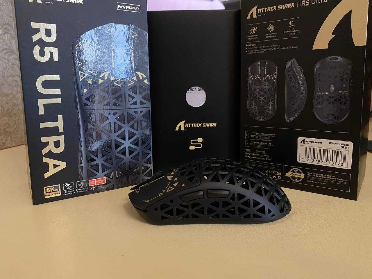 ATTACK SHARK R5Ultra 8K професійна геймерська мишка з сенсором 8000 Гц