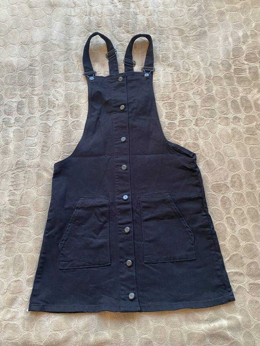 Чорний джинсовий сарафан