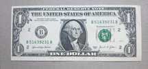 Nota 1 Dollar - Circulada - Margens Largas e Estreitas - Erro