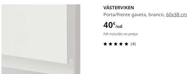 Porta/frente gaveta Ikea, 60x38 cm, Marca VÄSTERVIKEN, cor cinza