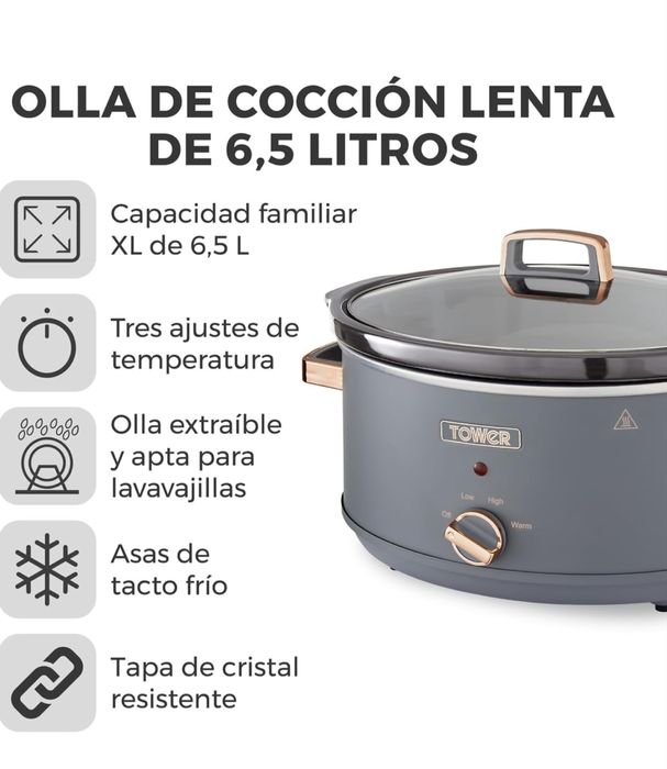 Sloow cooker panela de cozedura lenta de 6,5 litros