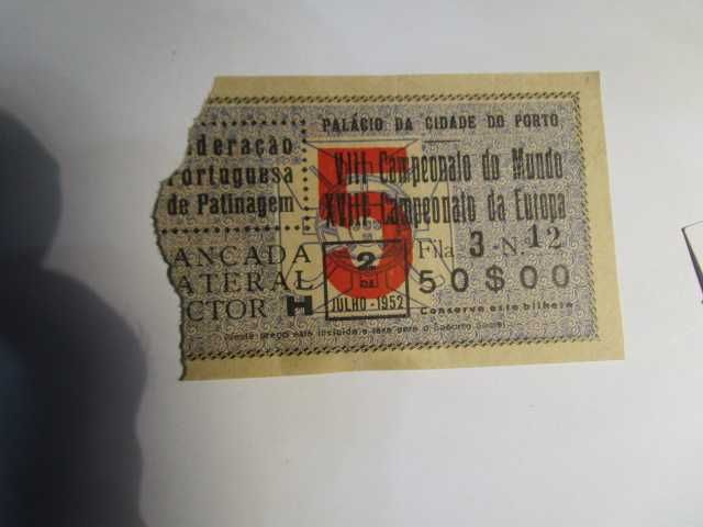 raro bilhete hoquei patins campeonato mundo porto