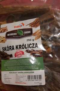 Skóra królicza, gryzak naturalny + ucho wieprzowe